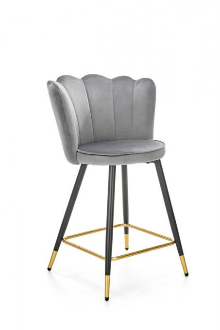 Scaun de bar H106 velvet gri