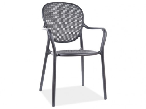 Scaun plastic Trevor Negru – H 91cm