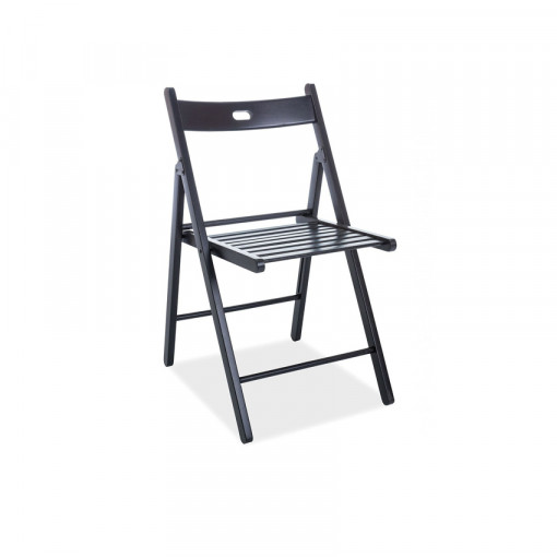 Scaun pliabil lemn Smart II negru - H 78 cm