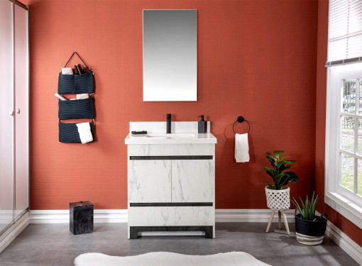 Set mobilier de baie (2 piese) Edisto 30 negru