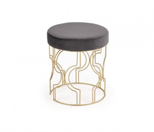 Taburet tapitat Ferrero Velvet Gri / Gold