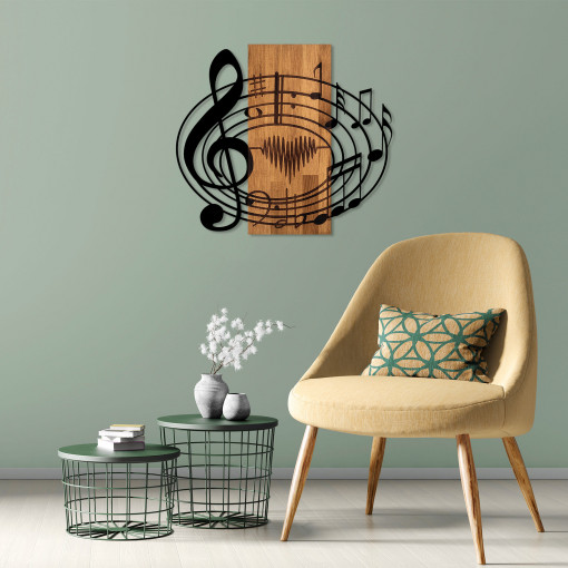 Accesoriu decorativ de perete din lemn Musical