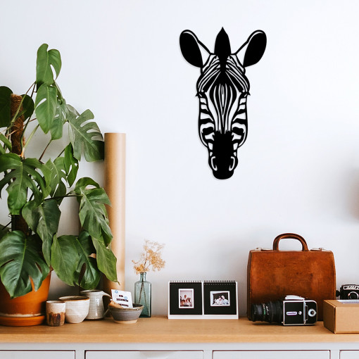 Accesoriu decorativ de perete din lemn Zebra