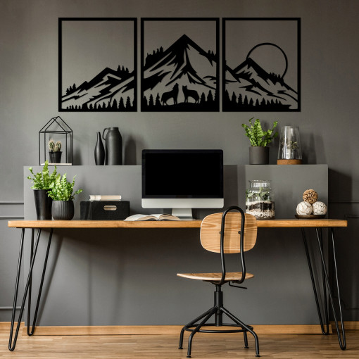 Accesoriu decorativ de perete metalic Mountain view - 528