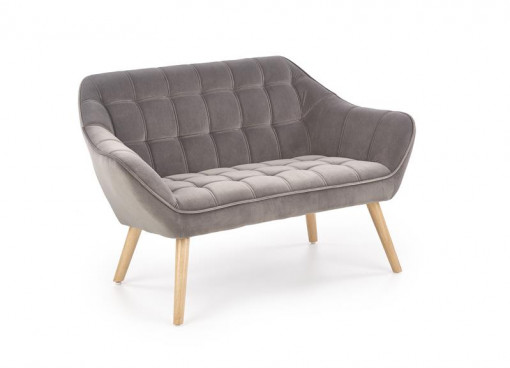 Canapea catifea Romeo XL velvet gri – H75 cm