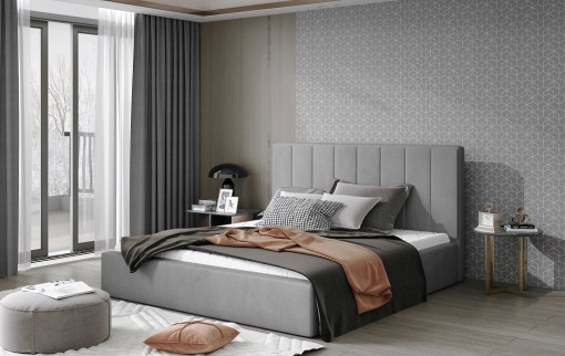 Pat tapitat Audrey – 180/200, L223 x l180 x h93 cm