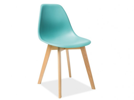 Scaun din plastic si lemn Moris menta – H 85 cm