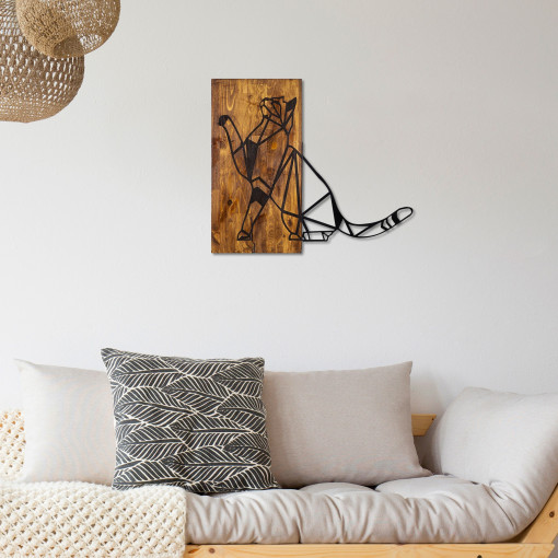 Accesoriu decorativ de perete din lemn Cat