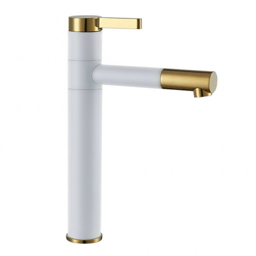 Baterie Smart alb mat gold inalta – H 29,5 cm