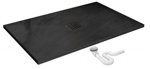 Cadita pentru dus Rock neagra – L90 x l120cm