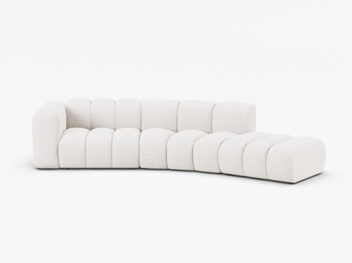 Canapea deschisa rotunjita 5 locuri Lupine boucle Baloo L335 cm