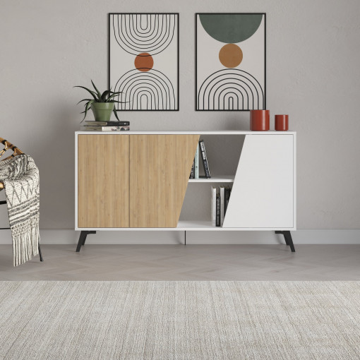 Consola Fione 150 stejar/alb
