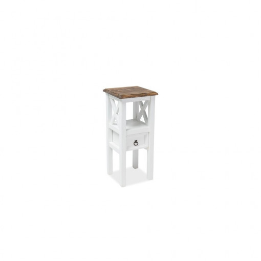 Consola flori Poprad maro-alb - L 34 x l 34 x h 77 cm