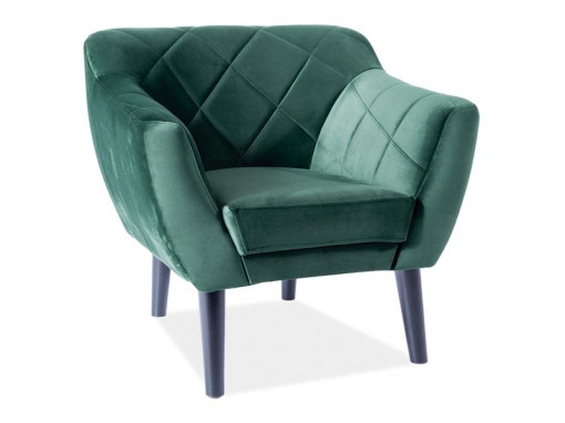 Fotoliu Karo 1 velvet verde Blu78/wenge