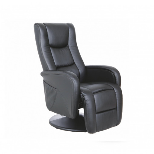 Fotoliu recliner tapitat Pulsar negru - H 85-106 cm