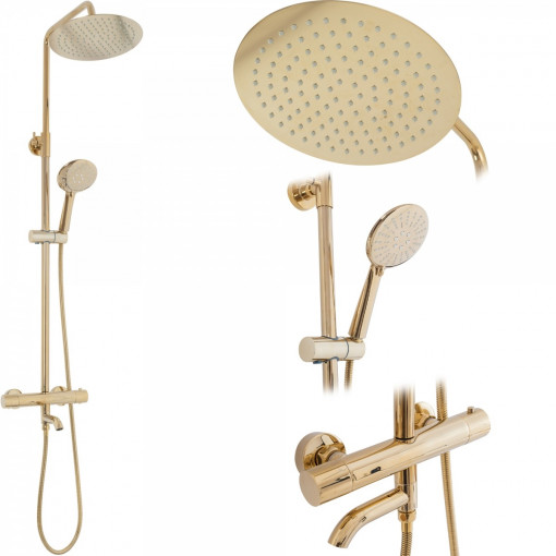 Baterie pentru dus Lungo gold reglabila - H82 cm