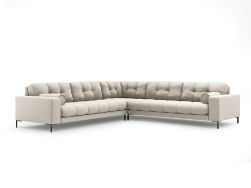 Coltar 6 locuri Bali tapitat/picioare negre – L256 x l256 x h75