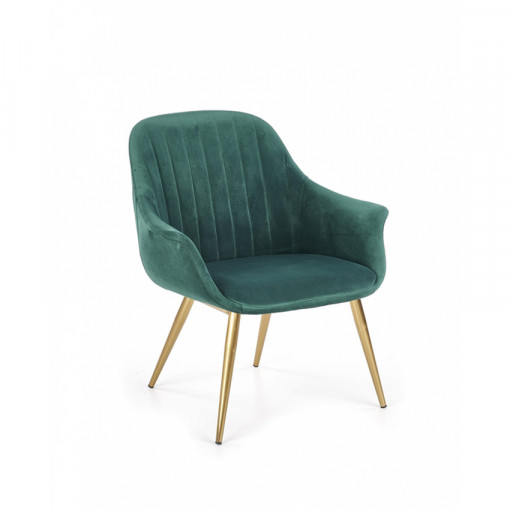 Fotoliu catifea Elegance verde - H79 cm