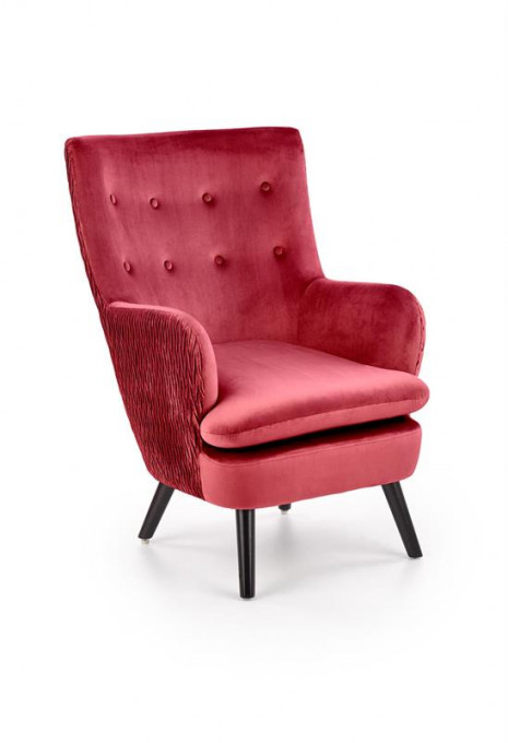 Fotoliu tapitat Ravel Velvet visiniu – H100 cm