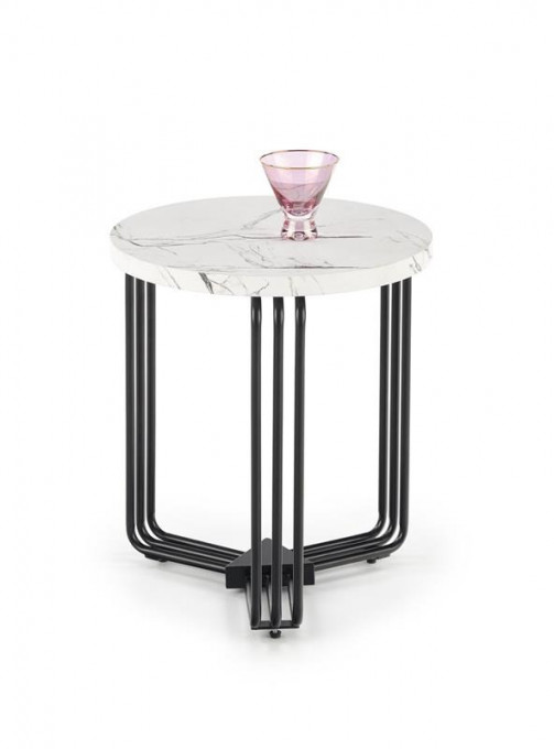 Masuta cafea Antica S marble alba – H45 cm