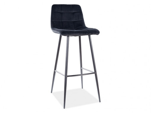 Scaun de bar Mila Velvet H-1 Negru – H105 cm