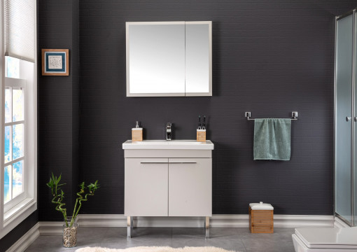 Set mobilier de baie (3 piese) Salda 80 alb
