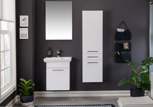 Set mobilier de baie (4 piese) Pamukkale 55 alb