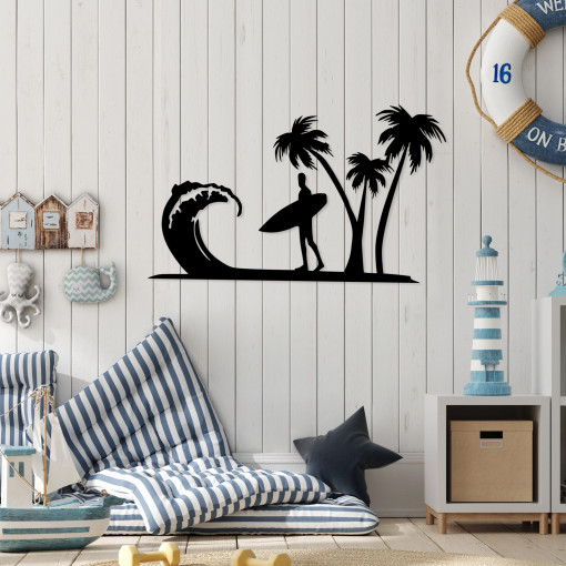 Accesoriu decorativ de perete metalic Surfer