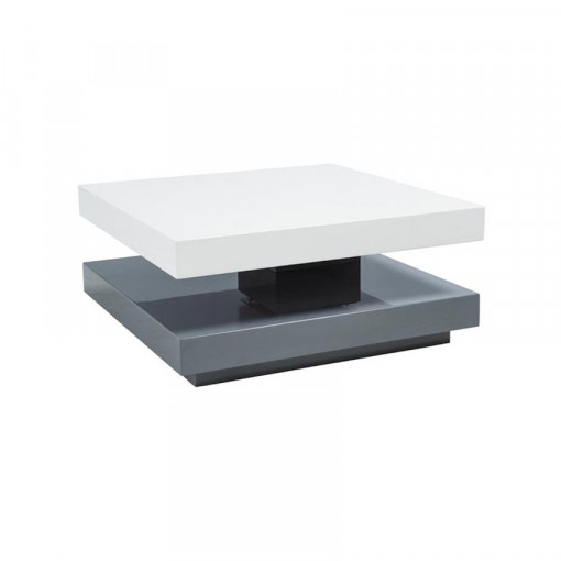 Masa cafea Falon alb-gri - L 75 x l 75 x h 34 cm