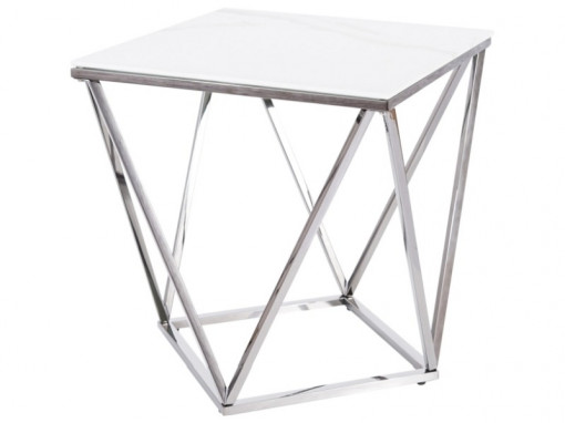 Masuta cafea Silver B II argintie - H53