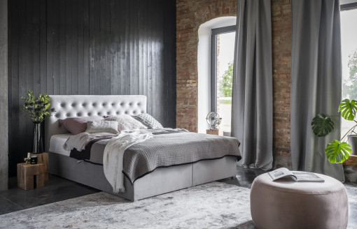 Pat tapitat boxspring Loree – 140/200 cm