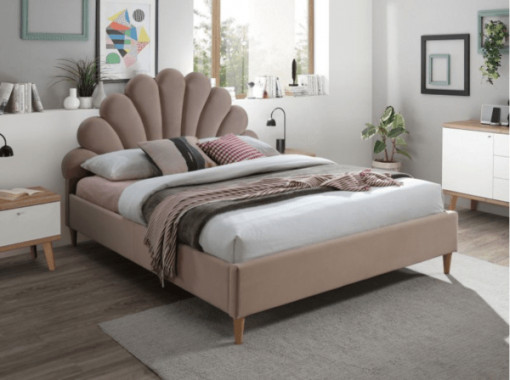 Pat tapitat Santana Velvet Beige – 160×200 cm