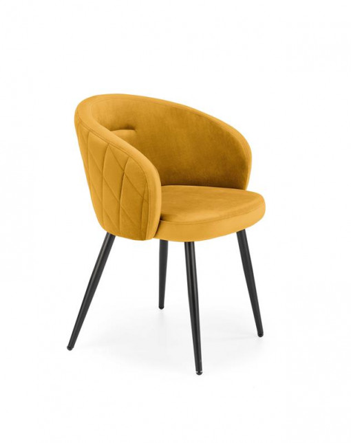 Scaun catifea K430 Mustariu – H77 cm