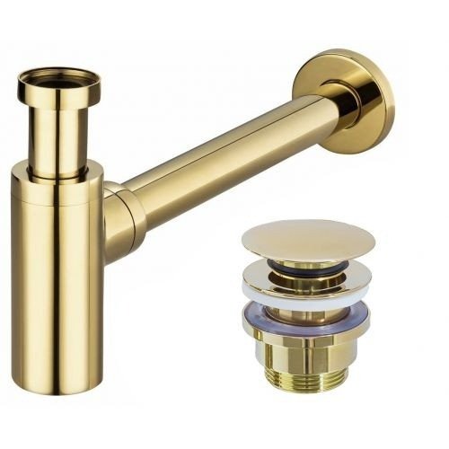 Sifon cu ventil pentru lavoar Click-Clack universal gold