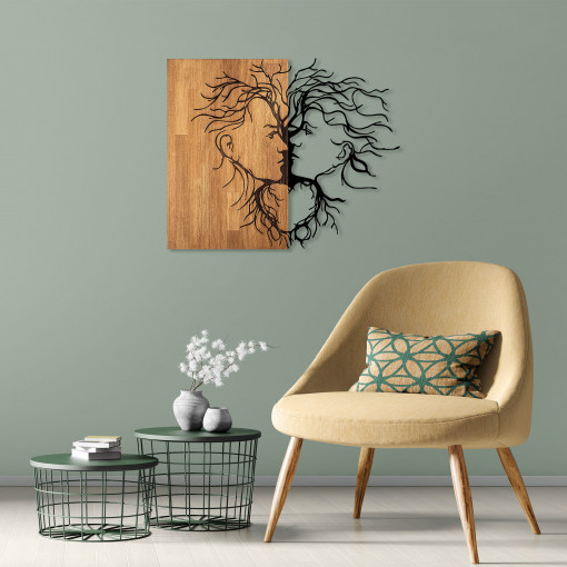 Accesoriu decorativ de perete din lemn Love - 315