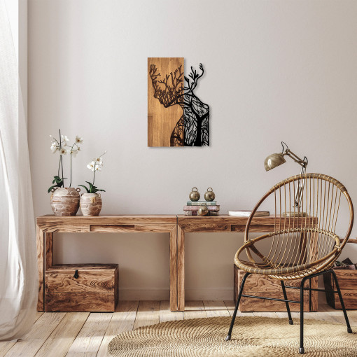 Accesoriu decorativ de perete din lemn Tree woman - 318