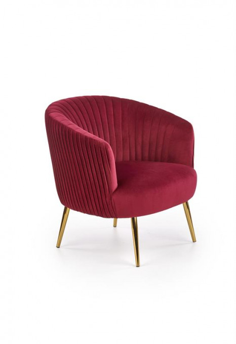 Fotoliu tapitat Crown burgundy - H80 cm