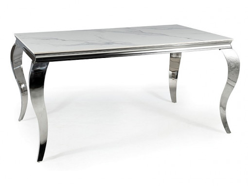 Masa Ceramica Calacatta Prince alb/crom - l90 x L150 x h75 cm