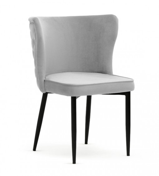 Scaun tapitat Modena gri picioare negre - H86 cm