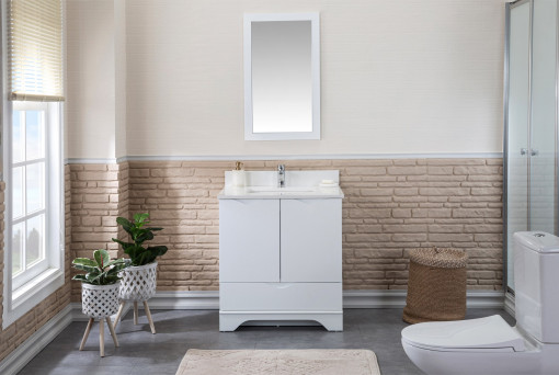 Set mobilier de baie (2 piese) Teton 30 alb