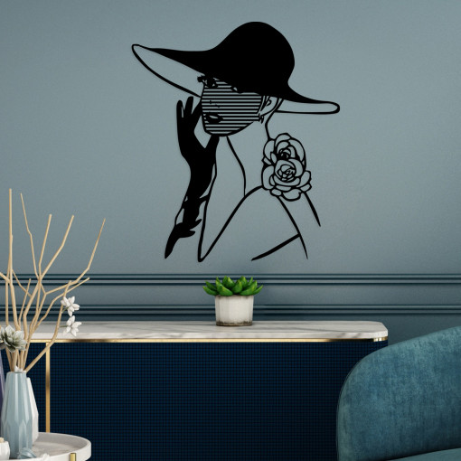 Accesoriu decorativ de perete metalic Striped woman