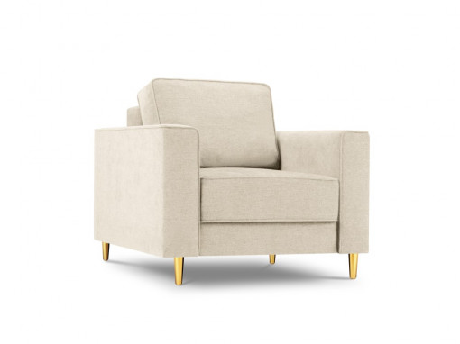 Fotoliu tapitat Fano picioare gold – L98 x l97 x h88 cm