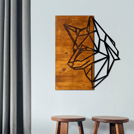 Accesoriu decorativ de perete din lemn Kurt