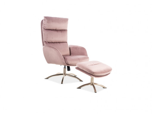 Fotoliu de relaxare Monroe Velvet Roz