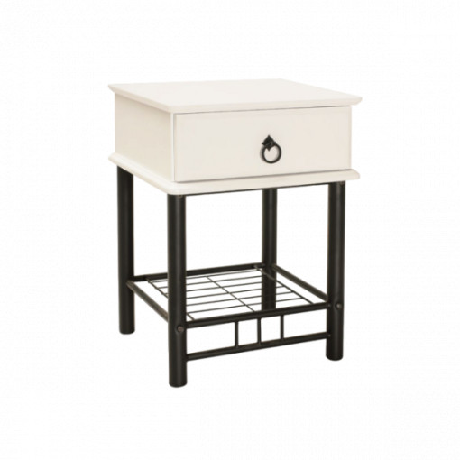 Noptiera ET-747 alb-negru - L 40 x l 45 x h 61 cm
