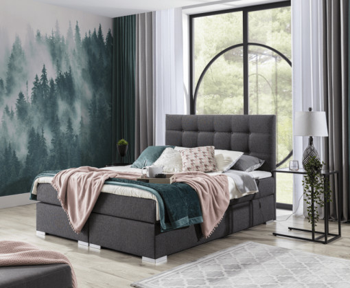 Pat tapitat boxspring Inez – 160/200 cm