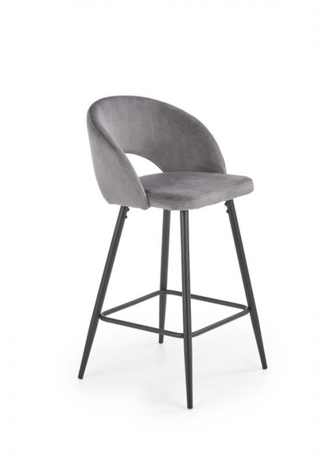 Scaun de bar H96 velvet gri