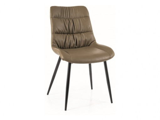 Scaun tapitat cu piele sintetica Lou olive