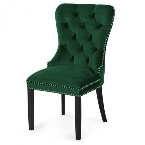 Scaun tapitat Madame negru-verde - H 101 cm