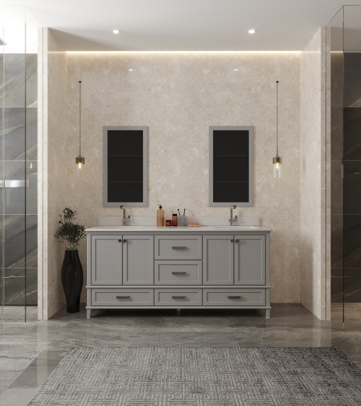Set mobilier de baie (3 piese) Yukon 72 gri